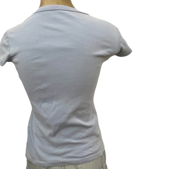 BANANA REPUBLIC Light Blue Basic COTTON TEE SHIRT Size Small - Picture 4 of 11